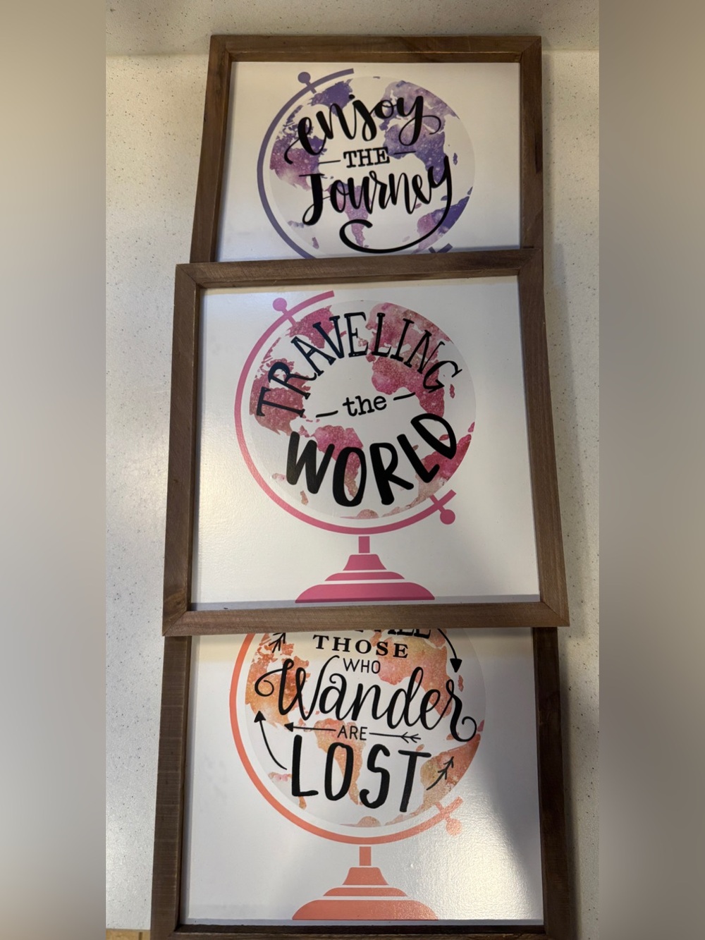 Trio Travel Globe Wall Art